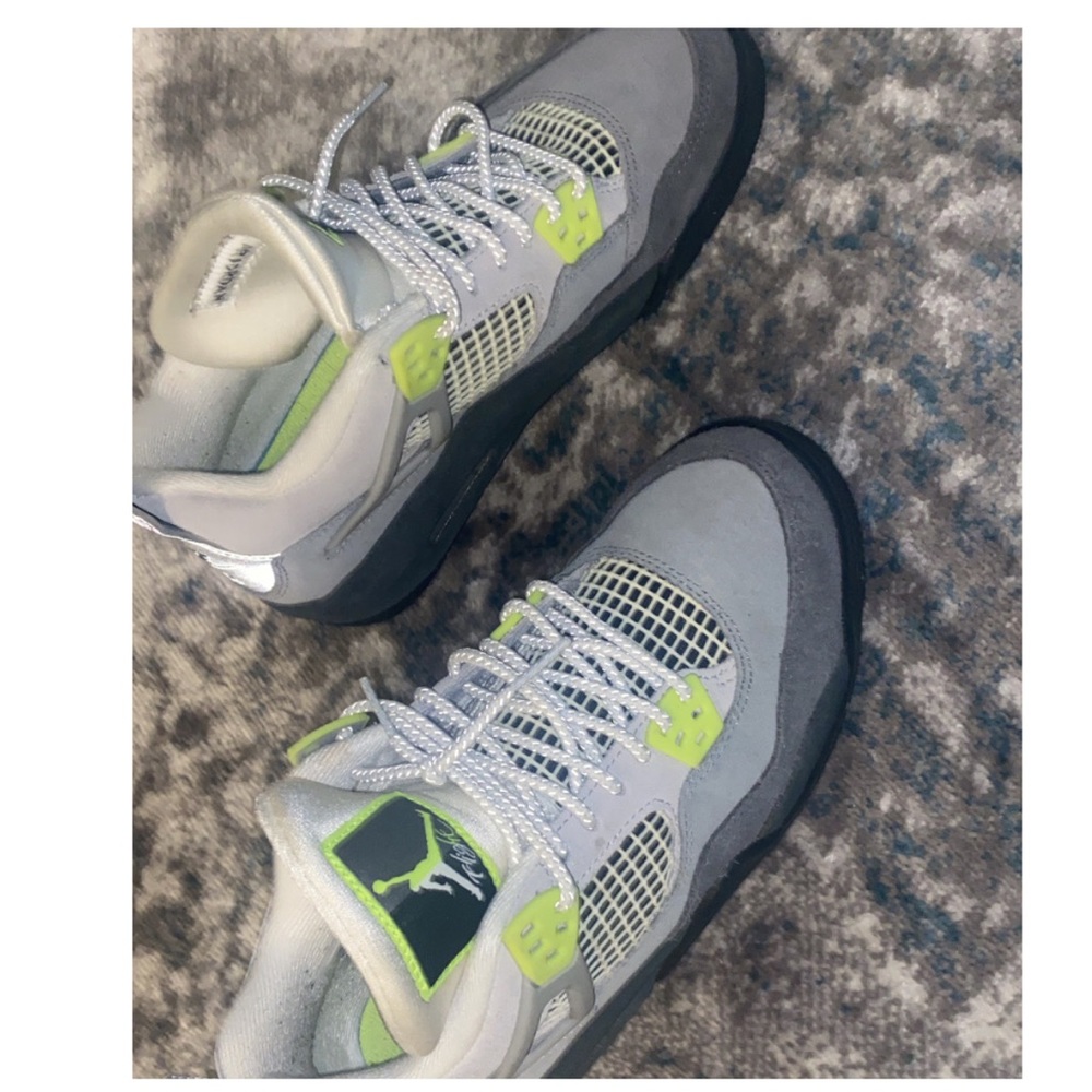 Grey & Neon Jordan 4s retro